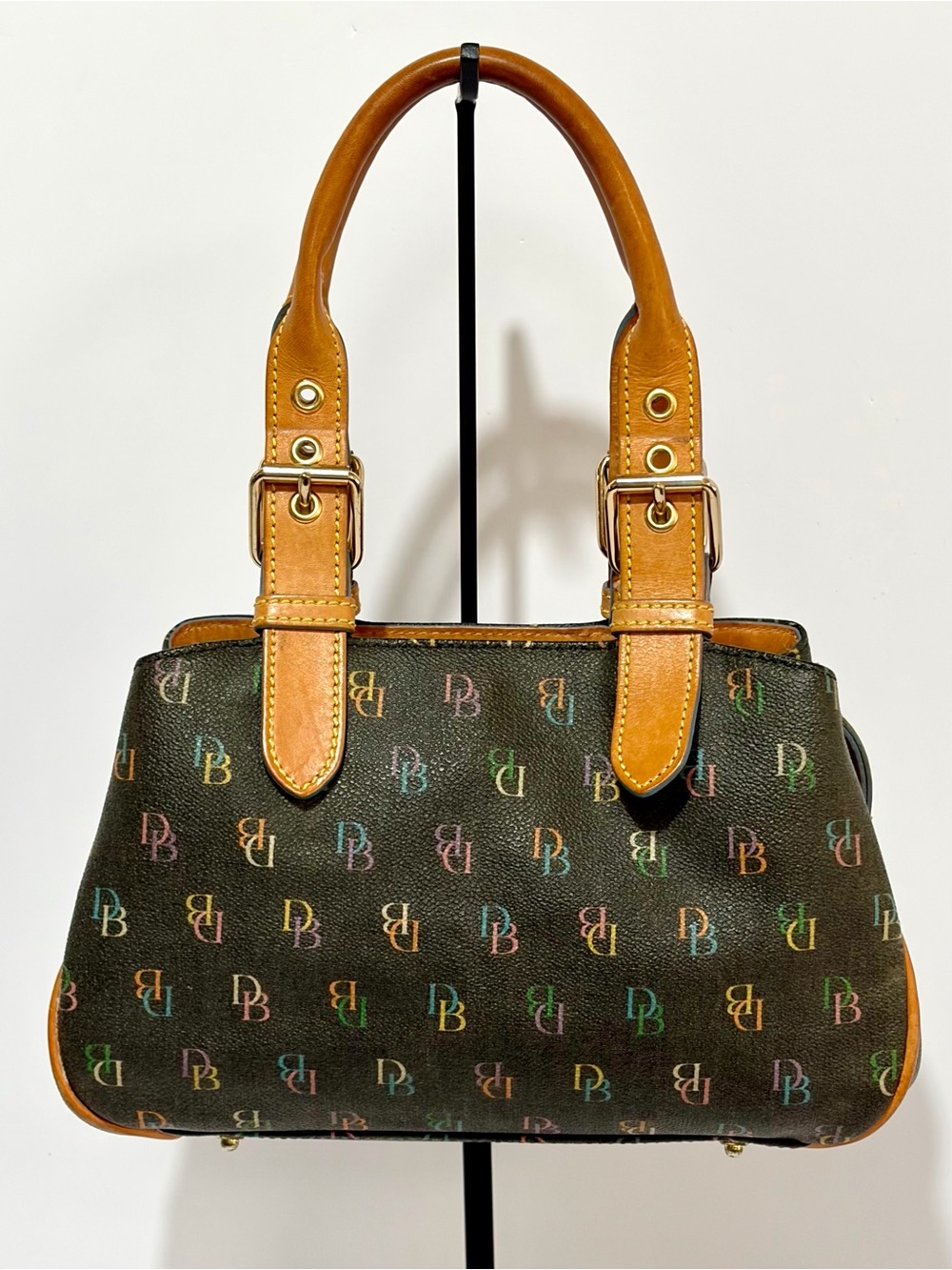Dooney & Bourke Vintage Multicolor Monogram Satchel
